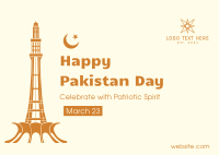 Happy Pakistan Day Postcard