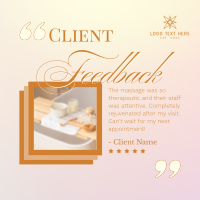 Spa Client Feedback Instagram Post Design