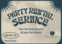 Retro Quirky Party Postcard