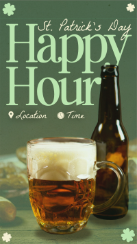 Modern St. Patrick's Day Happy Hour Facebook Story