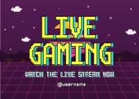 Retro Live Gaming Postcard