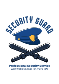 Security Hat and Baton Poster