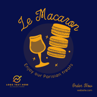 French Macaron Dessert Instagram Post Design