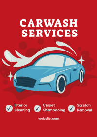 Carwash Services List Poster