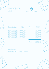 3D Effect Shapes Invoice