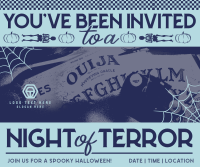 Retro Vintage Halloween Party Facebook Post Design