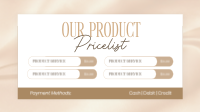 Minimalist Price List Animation