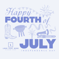 4th of July Illustration Instagram Post