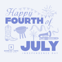 4th of July Illustration Instagram Post