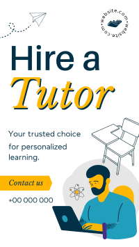 Tutor for Hire Facebook Story Design