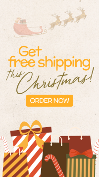 Contemporary Christmas Free Shipping Instagram Reel Design