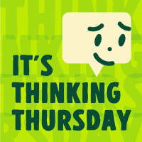 Cute Speech Bubble Thinking Thursday Instagram Post Design