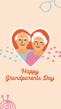 Heart Grandparents Greeting  Facebook Story