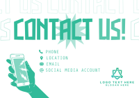 Quirky and Bold Contact Us Postcard