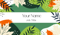 Tropical Abstract Leaves Business Card