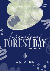 Doodle Shapes Forest Day Poster