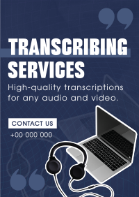 Minimalist Transcribing Services Poster