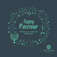 Happy Passover Wreath Linkedin Post