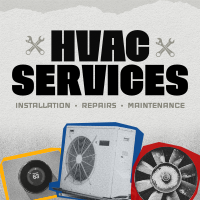 Retro HVAC Service Linkedin Post Design