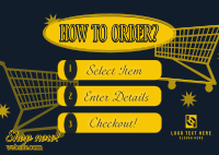 Order Instructions Retro Postcard Design