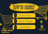 Order Instructions Retro Postcard Image Preview