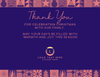 Modern Christmas Thank You Card