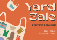 Decluttering Yard Sale Postcard