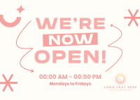 Now Open for Business Postcard