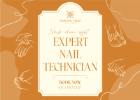 Nail Salon Technician Postcard Image Preview