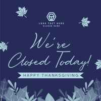 Falling Leaves Closed Sign Linkedin Post Design