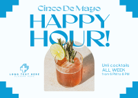 Cinco De Mayo Happy Hour Postcard