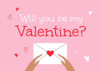 Romantic Valentine Postcard Design