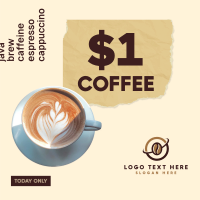 $1 Coffee Cup Instagram Post Design