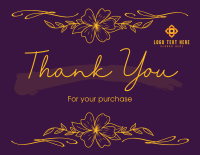 Wavy Floral  Thank You Card Design