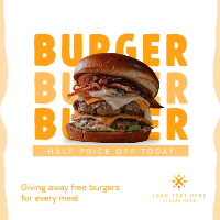 Free Burger Special Instagram Post