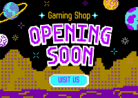 Pixel Space Shop Opening Postcard Design