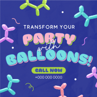 Quirky Party Balloons Instagram Post
