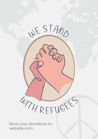 World Refugee Hand Lineart Poster