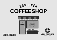 Local Cafe Storefront Postcard Design