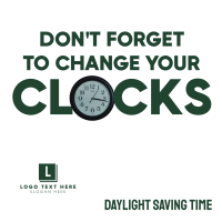 Daylight Saving Time Reminder Instagram Post