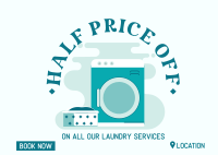 Laundry Machine Postcard Design