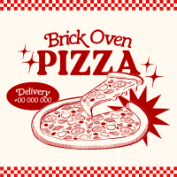 Retro Brick Oven Pizza Instagram Post Design