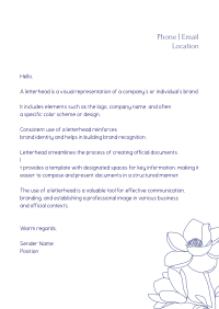 Spring Ornamental Flowers Letterhead