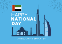 UAE National Day Landmarks Postcard