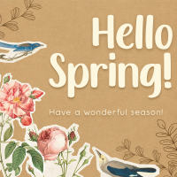 Scrapbook Hello Spring Linkedin Post Design