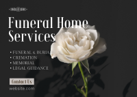 Funeral White Rose Postcard