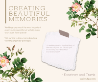 Creating Beautiful Memories Facebook Post