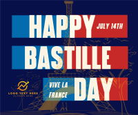 Bastille Day Facebook Post Design