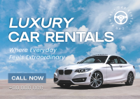 Designer Car Rental Postcard