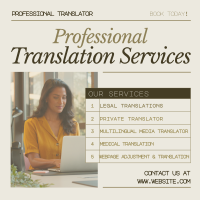 Minimalist Translation Services Linkedin Post